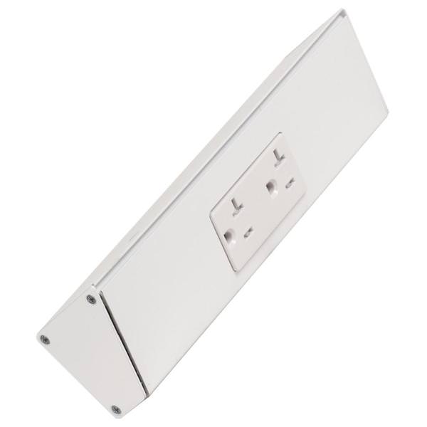 9" 20 amp 120 volt White Duplex Receptacle Under Cabinet Power Strip